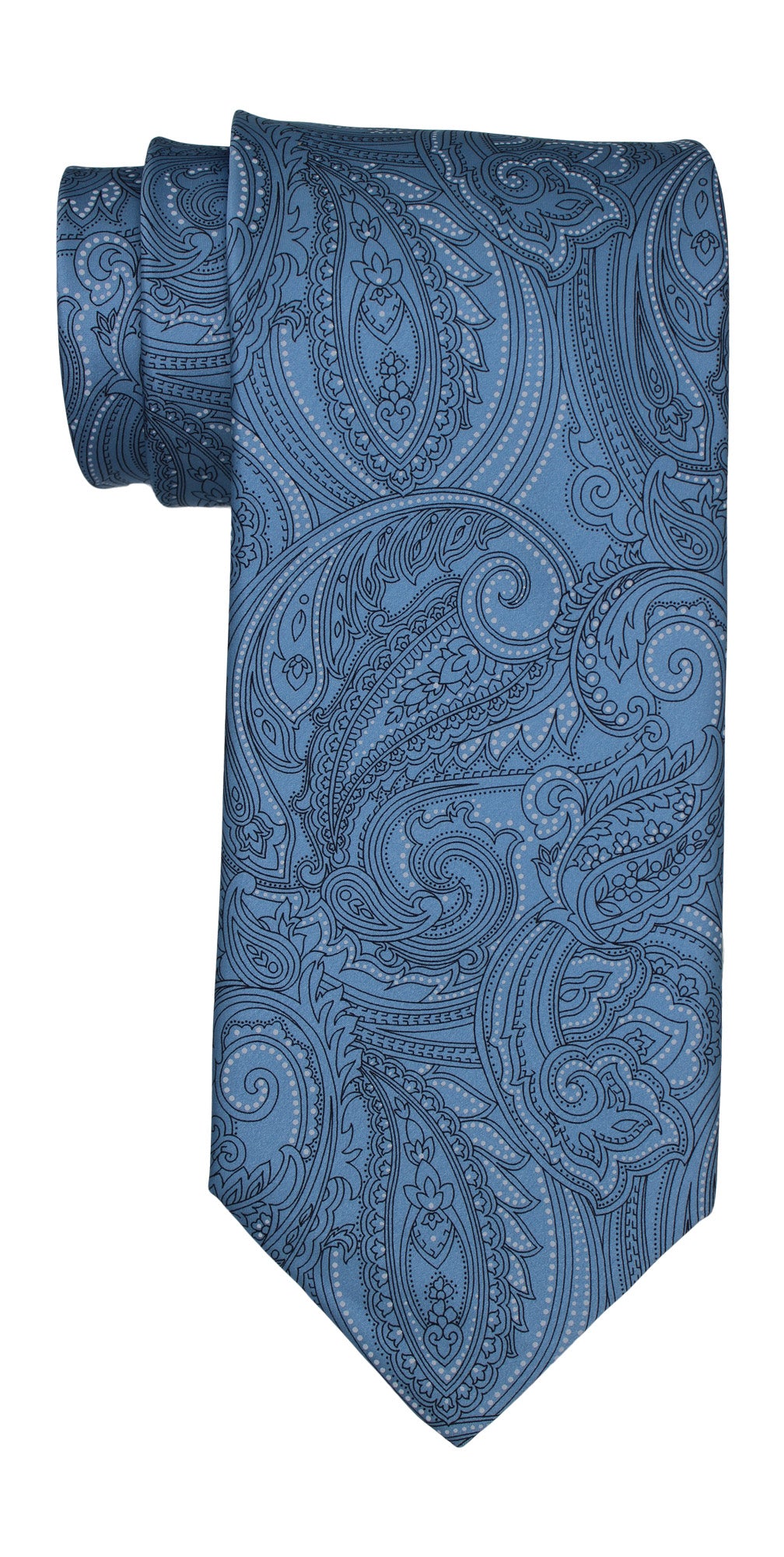 Italo Ferretti Satin Blue Paisley Tie