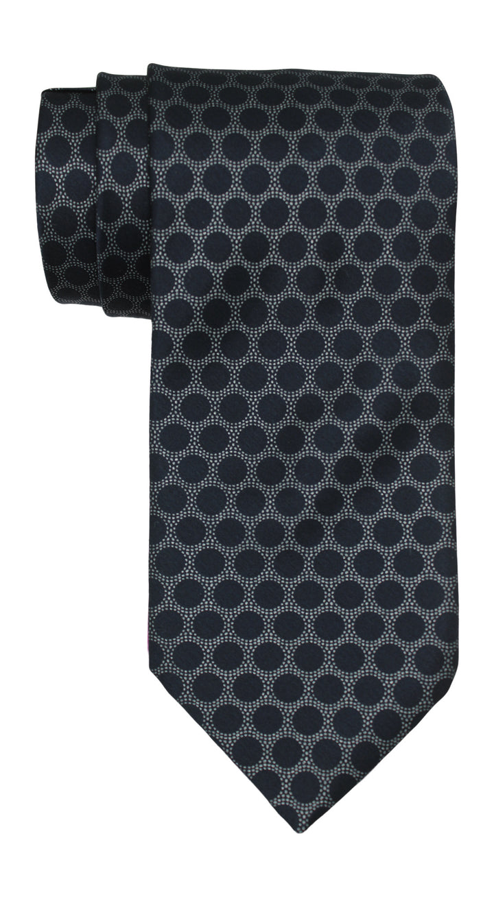 Italo Ferretti Satin Black Geometric Tie