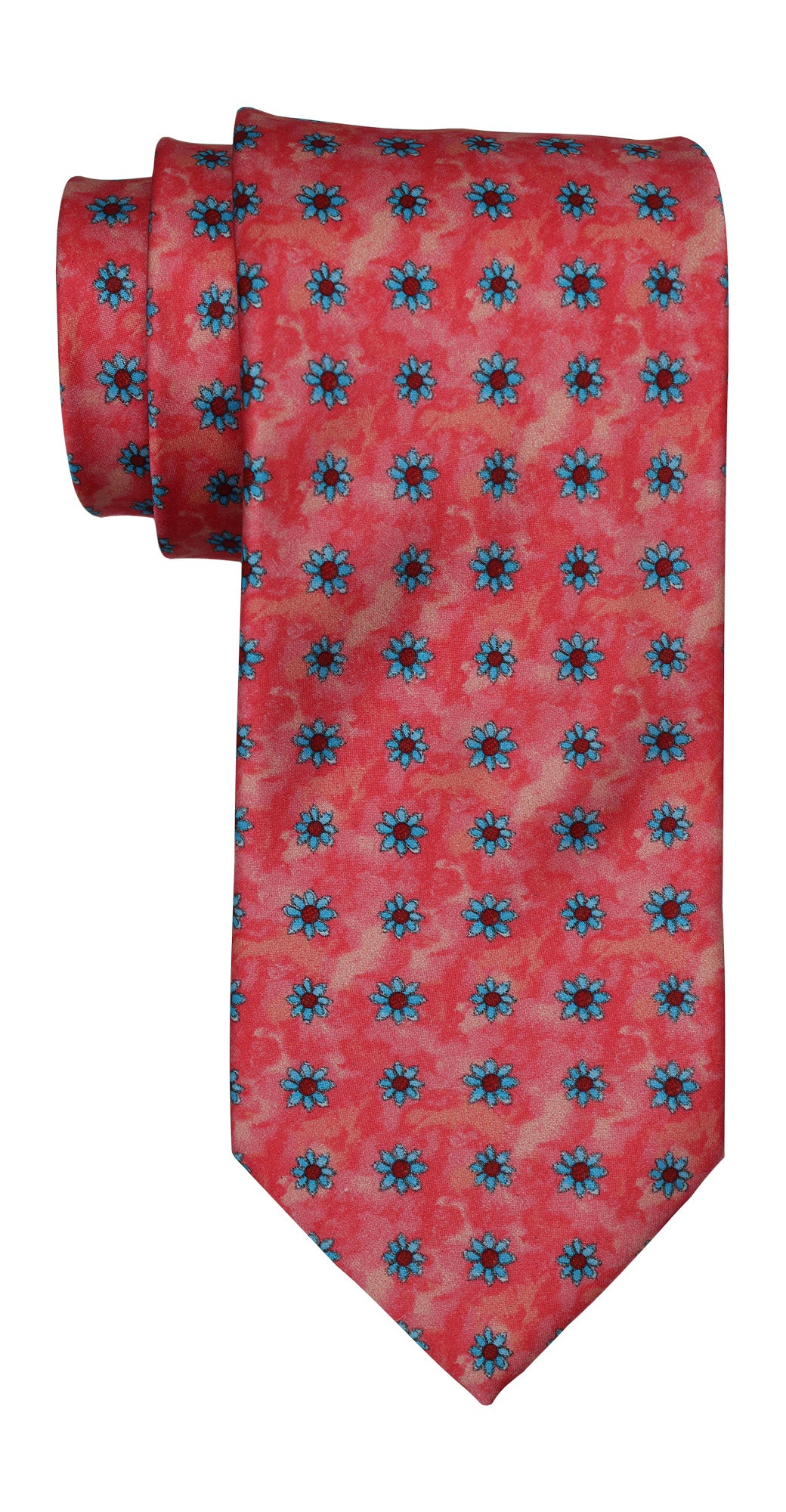 Italo Ferretti Satin Salmon Pink Flower Tie