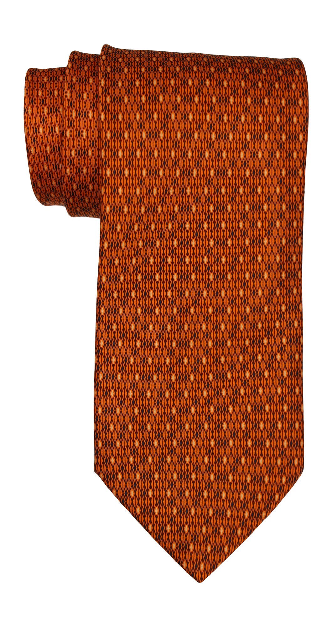 Italo Ferretti Satin Orange Neat Geometric Tie