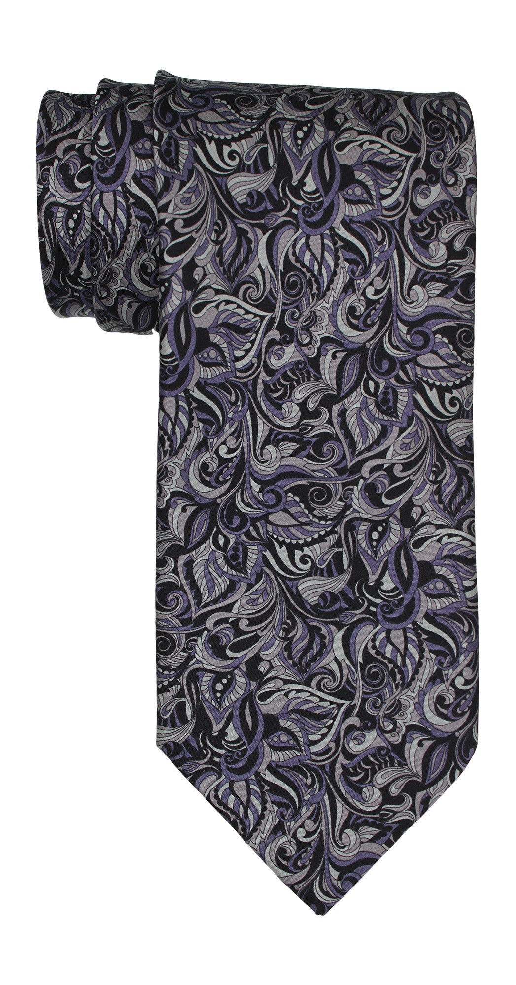 Italo Ferretti Satin Gray Paisley Tie