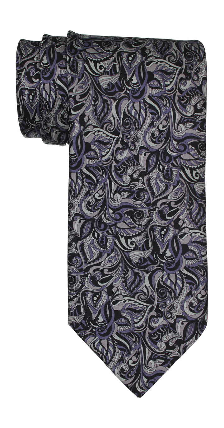 Italo Ferretti Satin Gray Paisley Tie