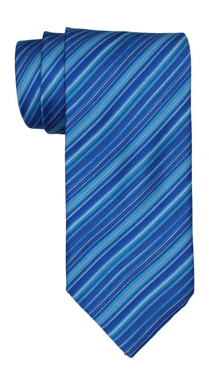 Italo Ferretti Satin Shades of Blue Striped Tie