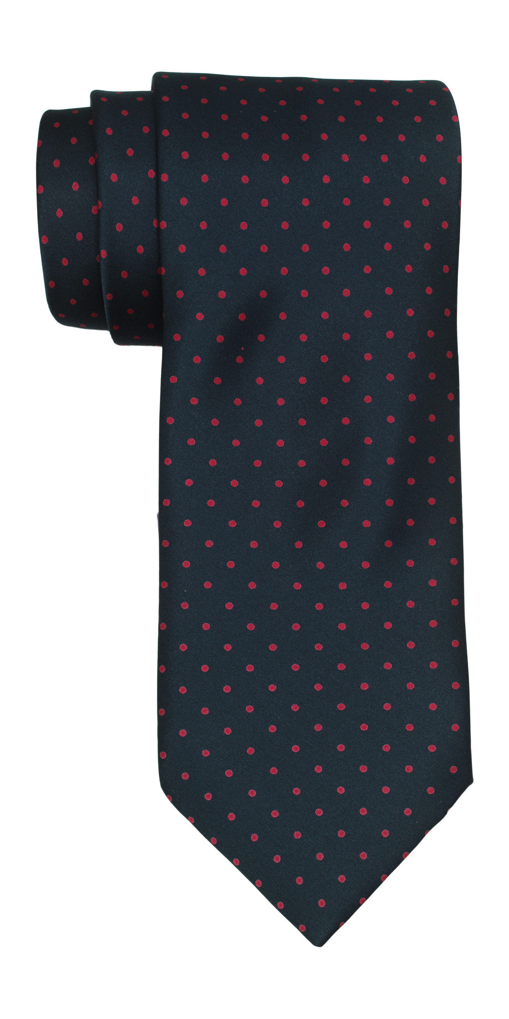 Italo Ferretti Satin Navy Red Dot Tie