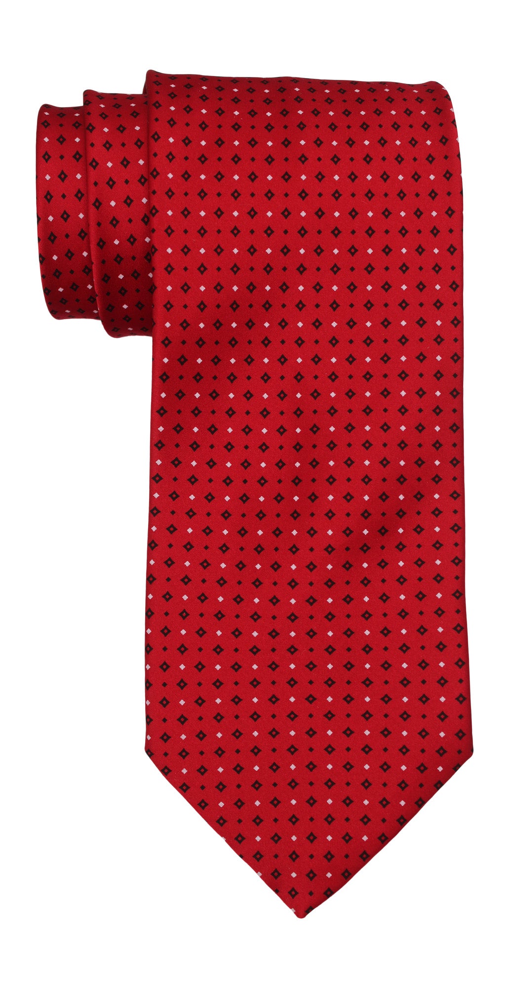 Italo Ferretti Satin Red Geometric Tie
