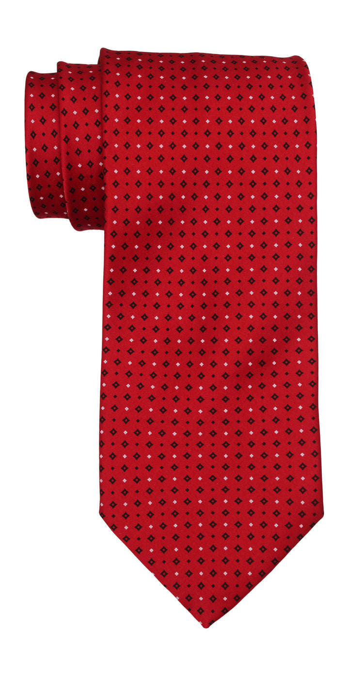 Italo Ferretti Satin Red Geometric Tie