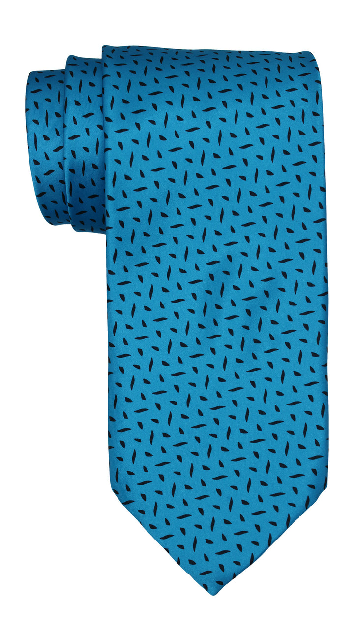 Italo Ferretti Satin Blue Geometric Tie