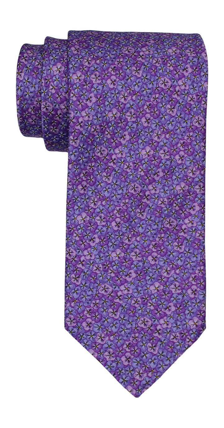Italo Ferretti Satin Purple Floral Tie
