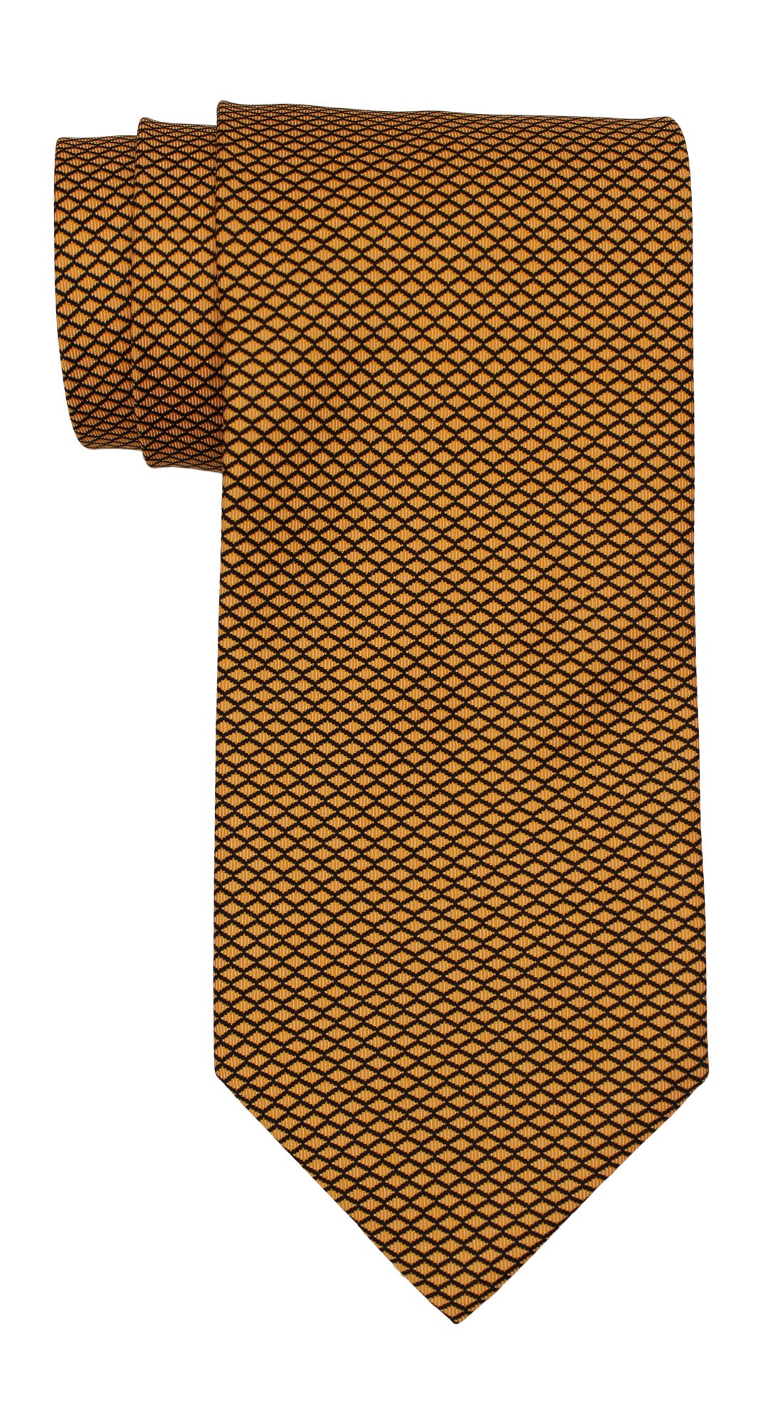 Italo Ferretti Satin Orange Neat Geometric Tie