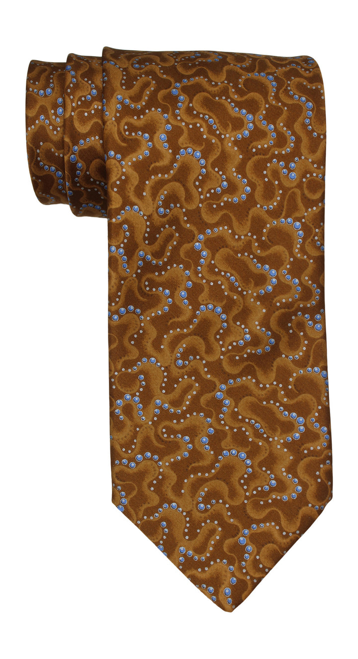 Italo Ferretti Satin Beige Abstract Tie