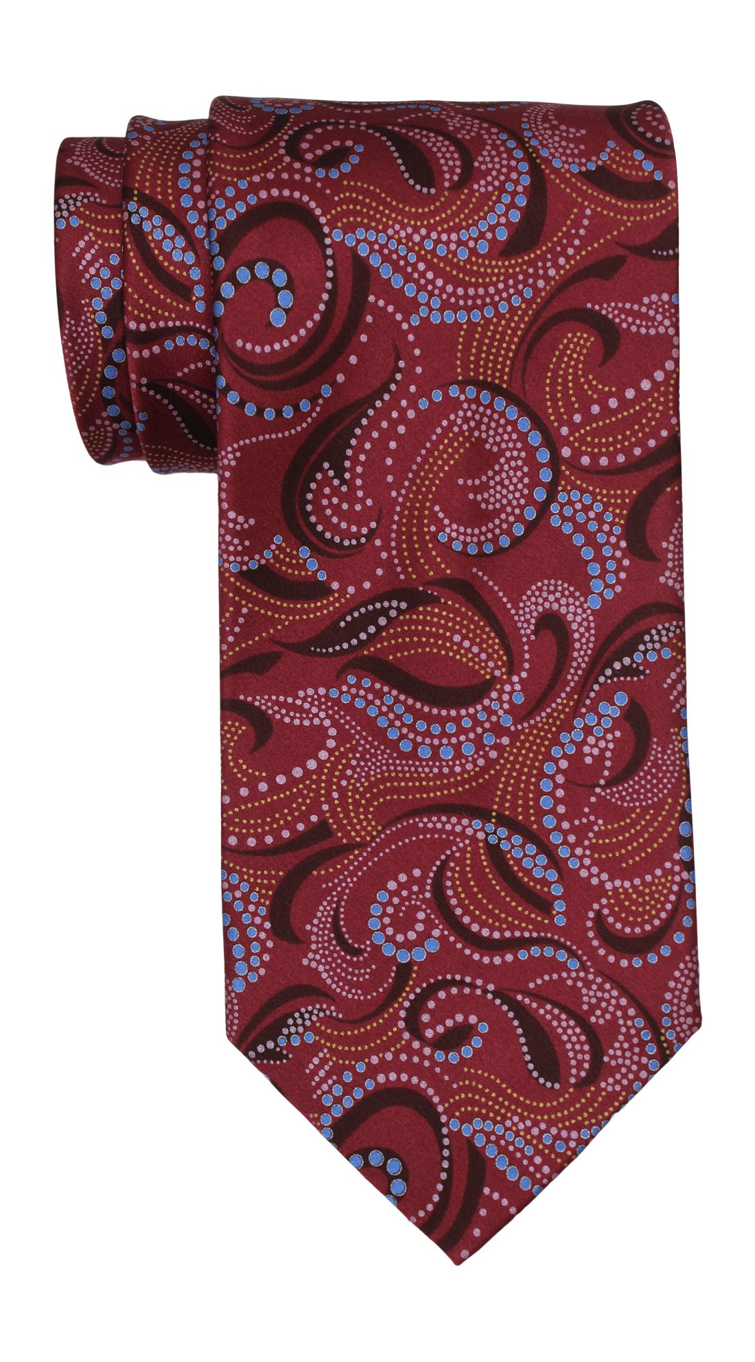 Italo Ferretti Satin Maroon Paisley Tie