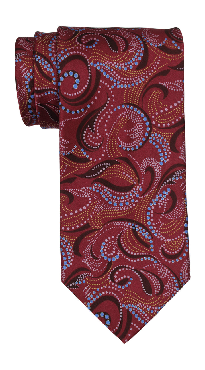 Italo Ferretti Satin Maroon Paisley Tie