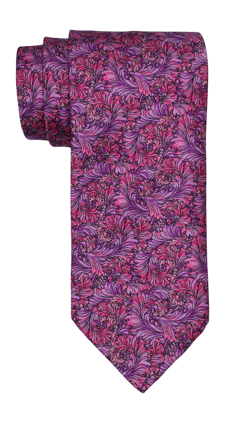 Italo Ferretti Satin Pink Folliage Tie