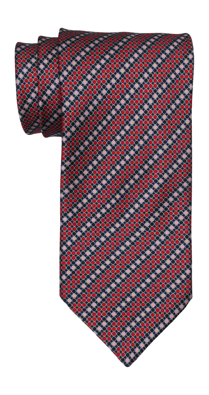 Italo Ferretti Satin Burgundy Dots Striped Tie