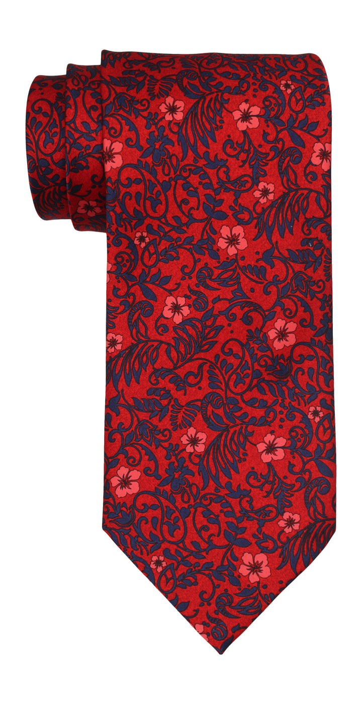 Italo Ferretti Satin Red Floral Tie
