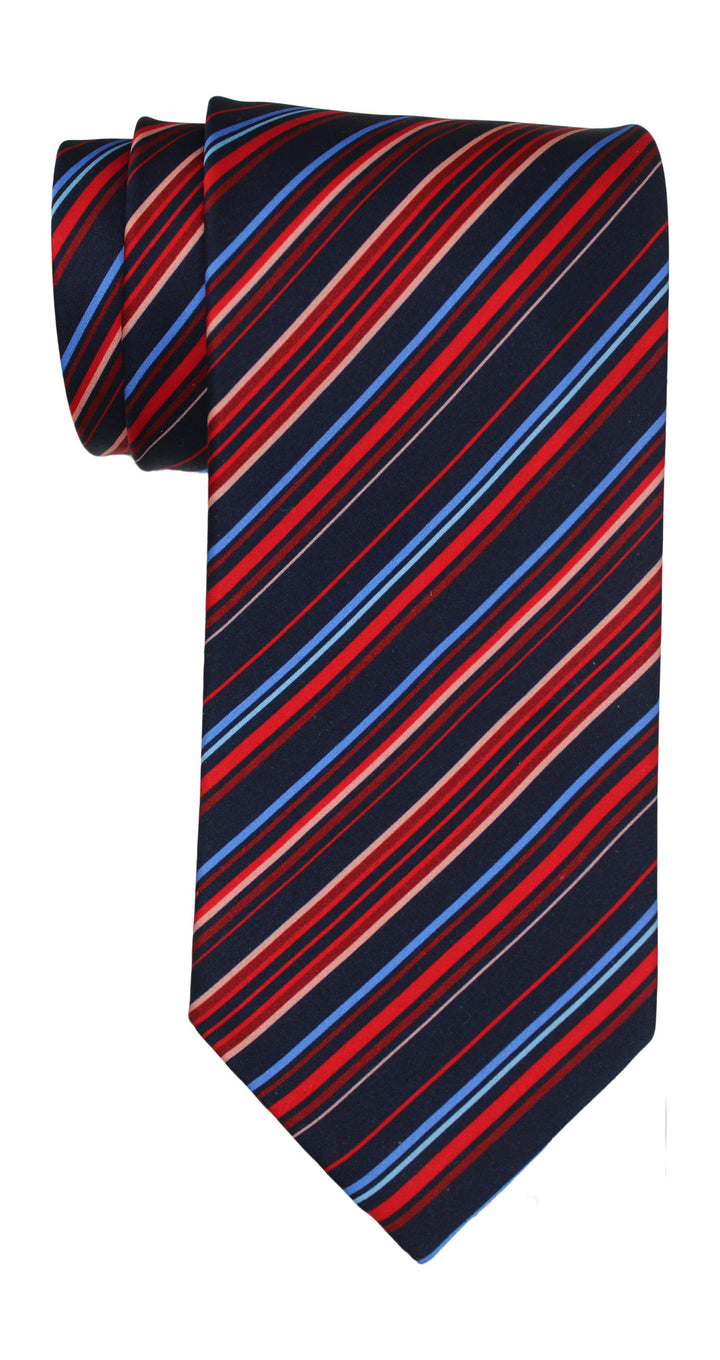 Italo Ferretti Satin Multicolor Striped Tie
