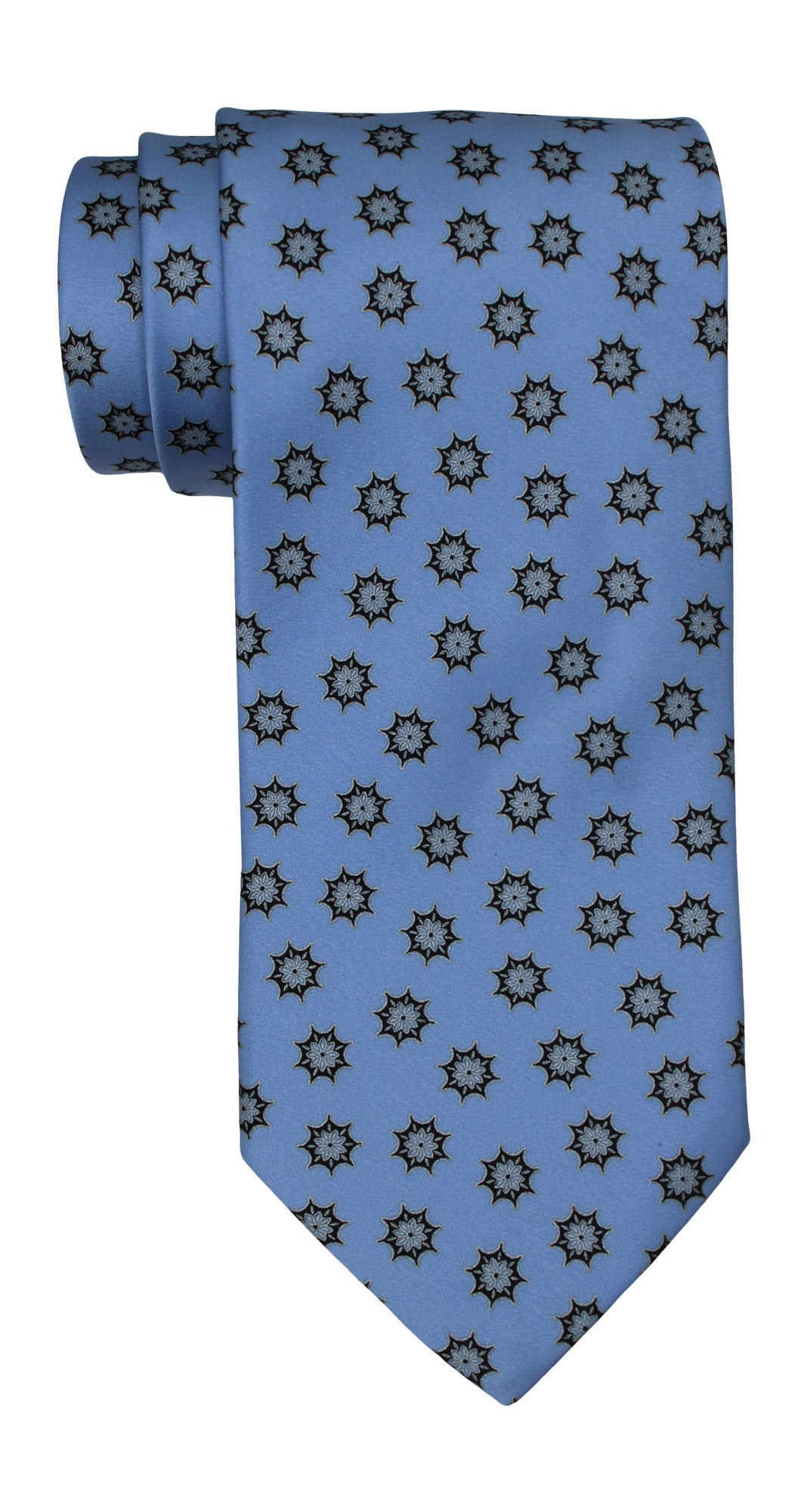 Italo Ferretti Satin Blue Medallion Tie
