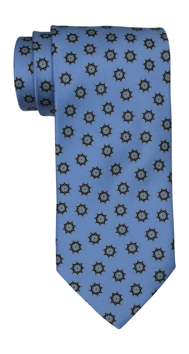Italo Ferretti Satin Blue Medallion Tie