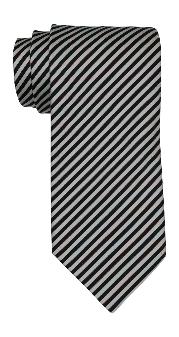 Italo Ferretti Black White Pinstriped Tie