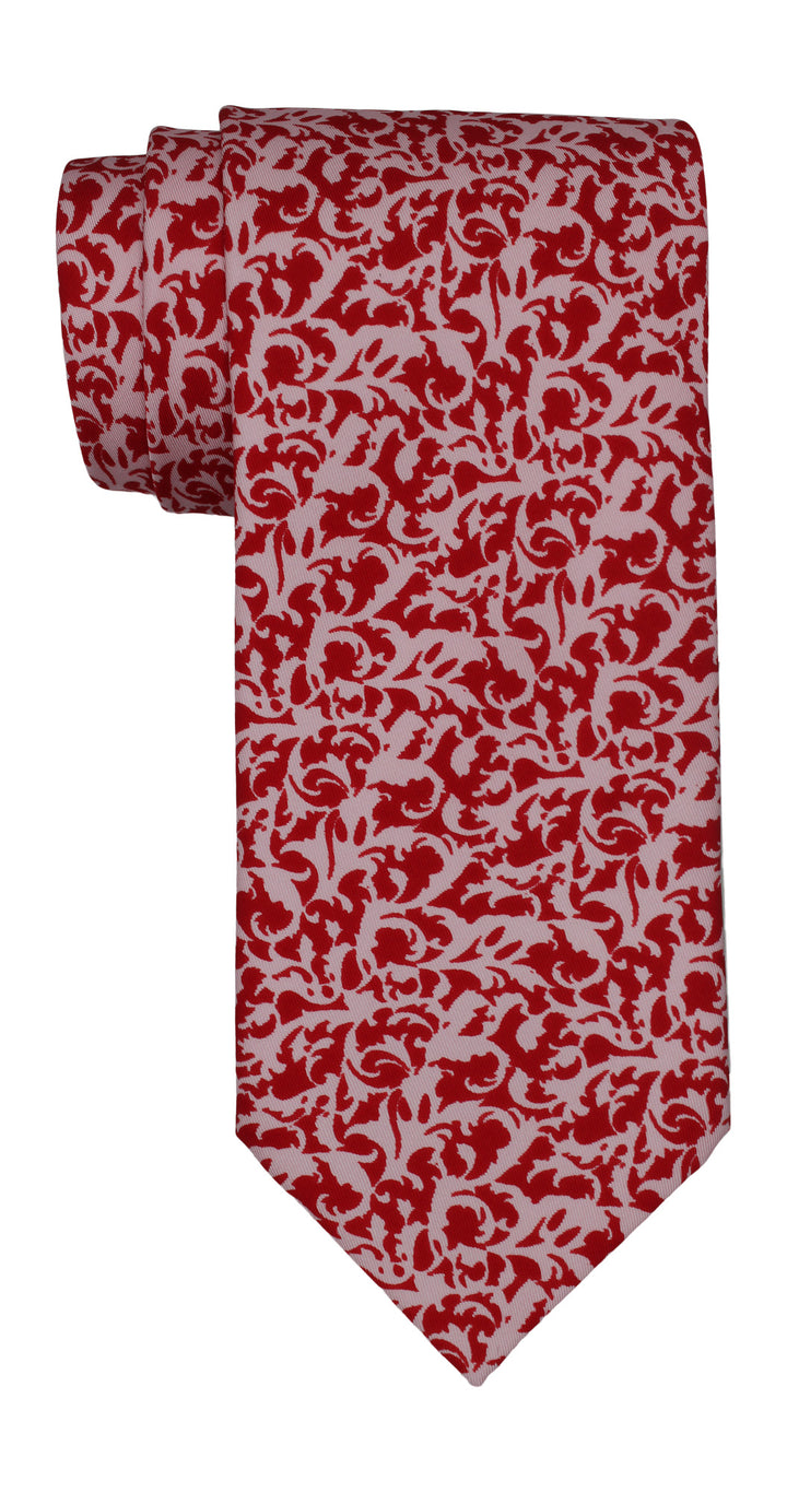 Italo Ferretti Red White Abstract Printed Tie