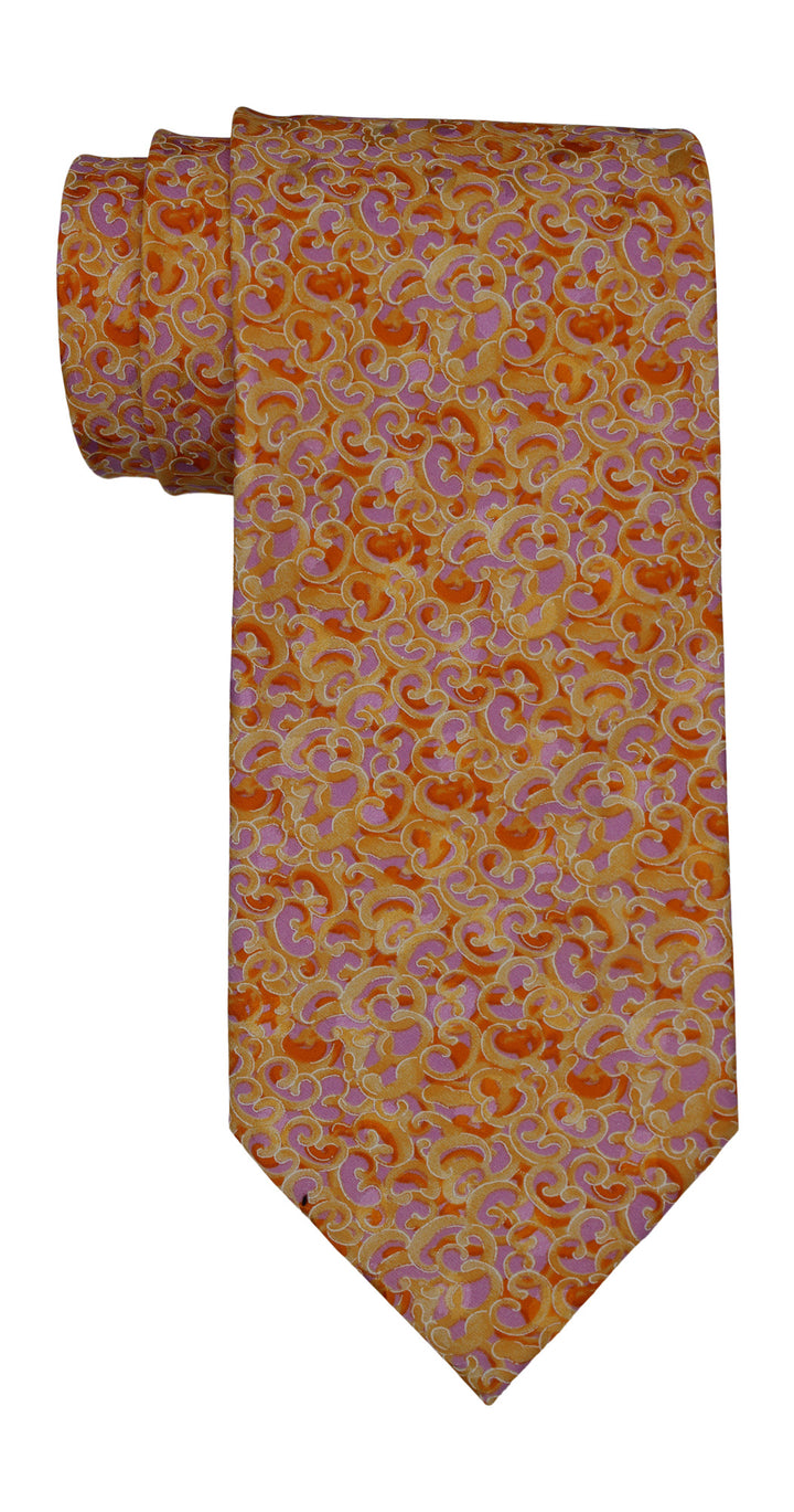 Italo Ferretti Orange Floral Tie