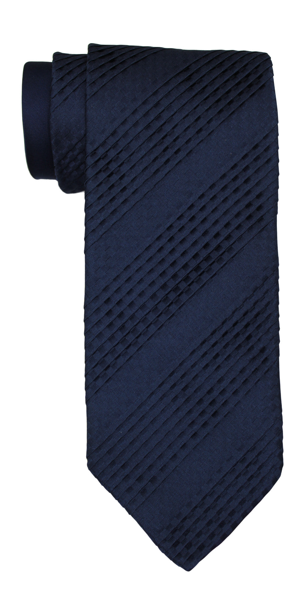 Italo Ferretti Navy Geometric PLEATED Tie