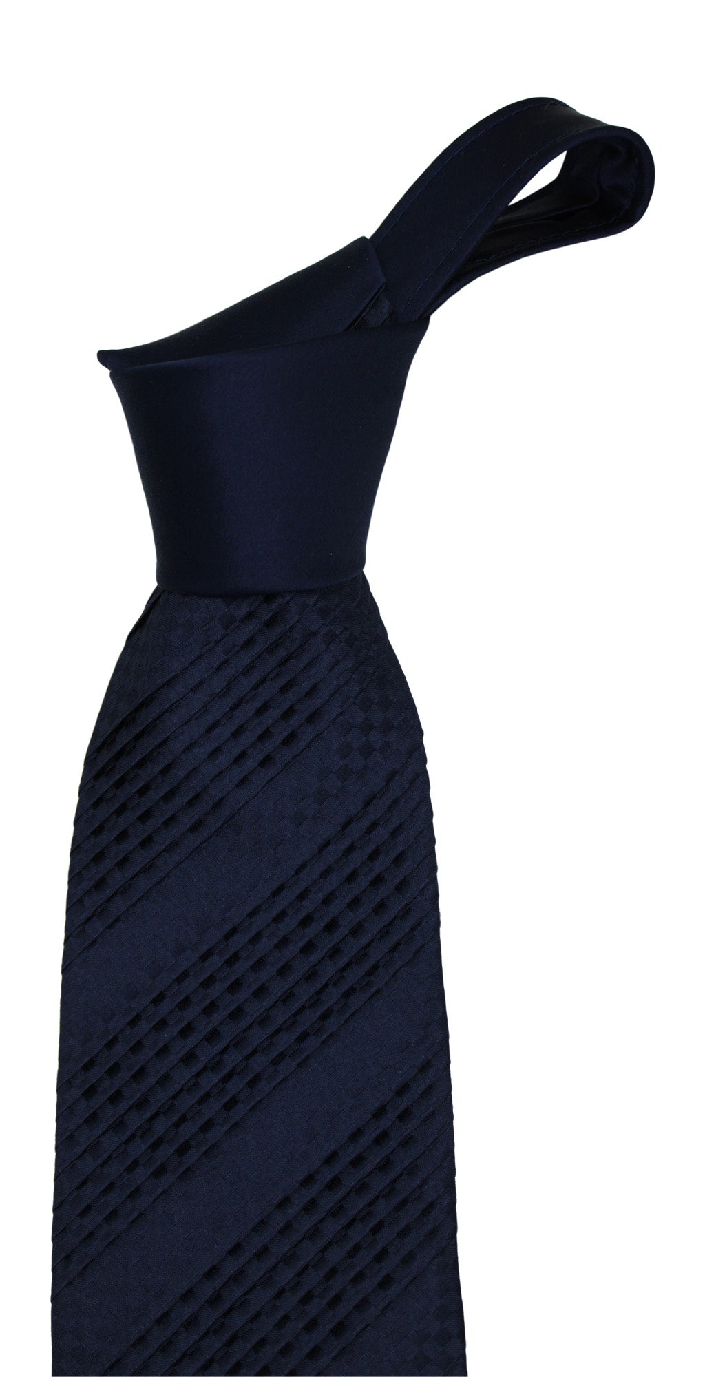 Italo Ferretti Navy Geometric PLEATED Tie