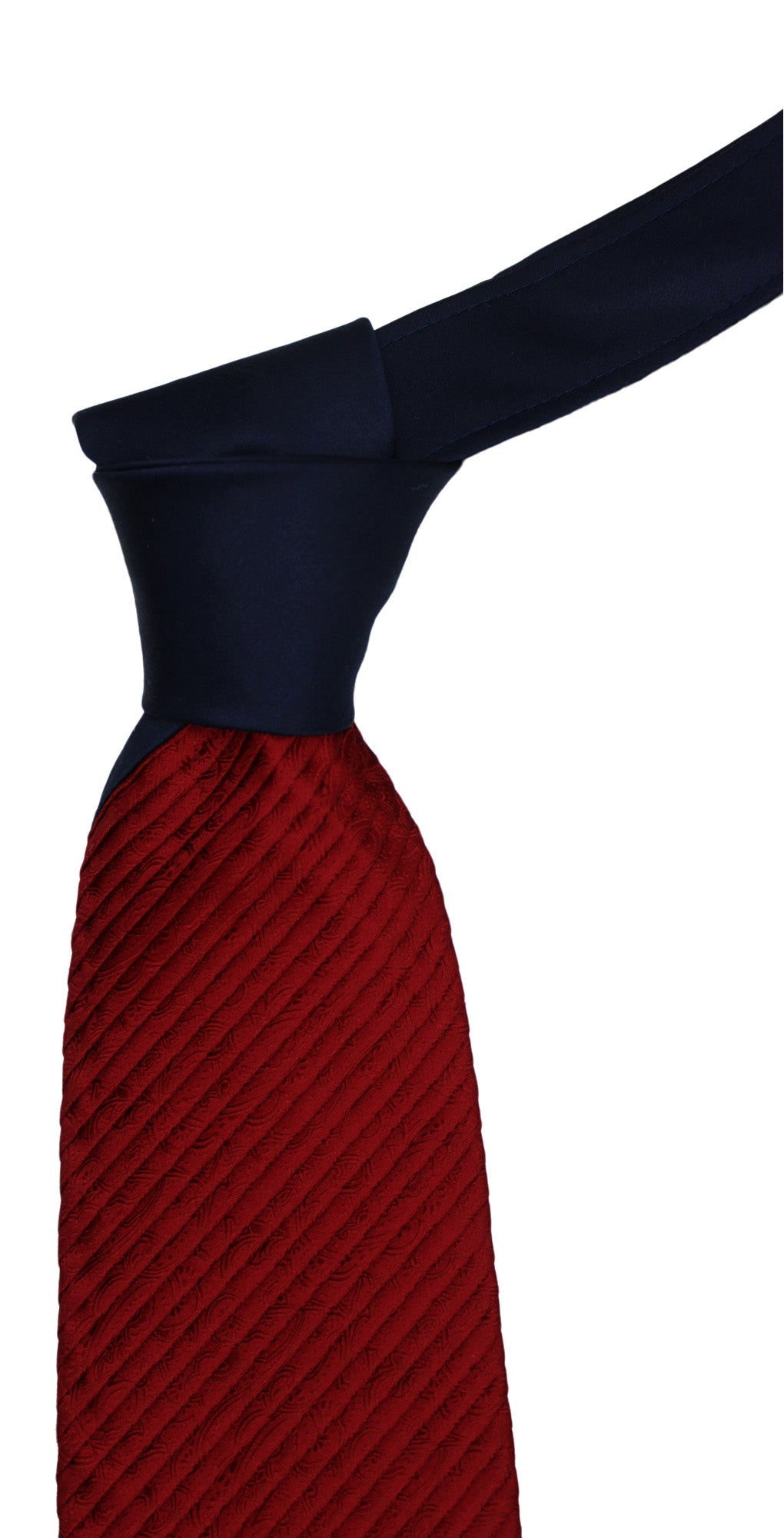 Italo Ferretti Navy Red Two Tone Paisley PLEATED Tie
