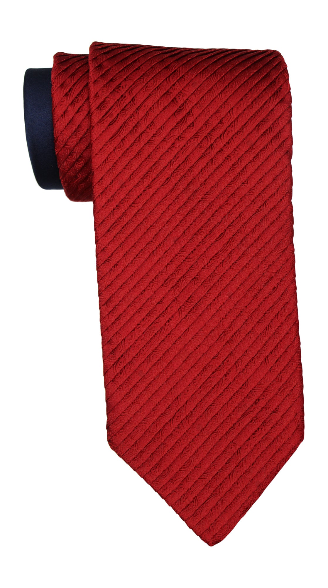 Italo Ferretti Navy Red Two Tone Paisley PLEATED Tie