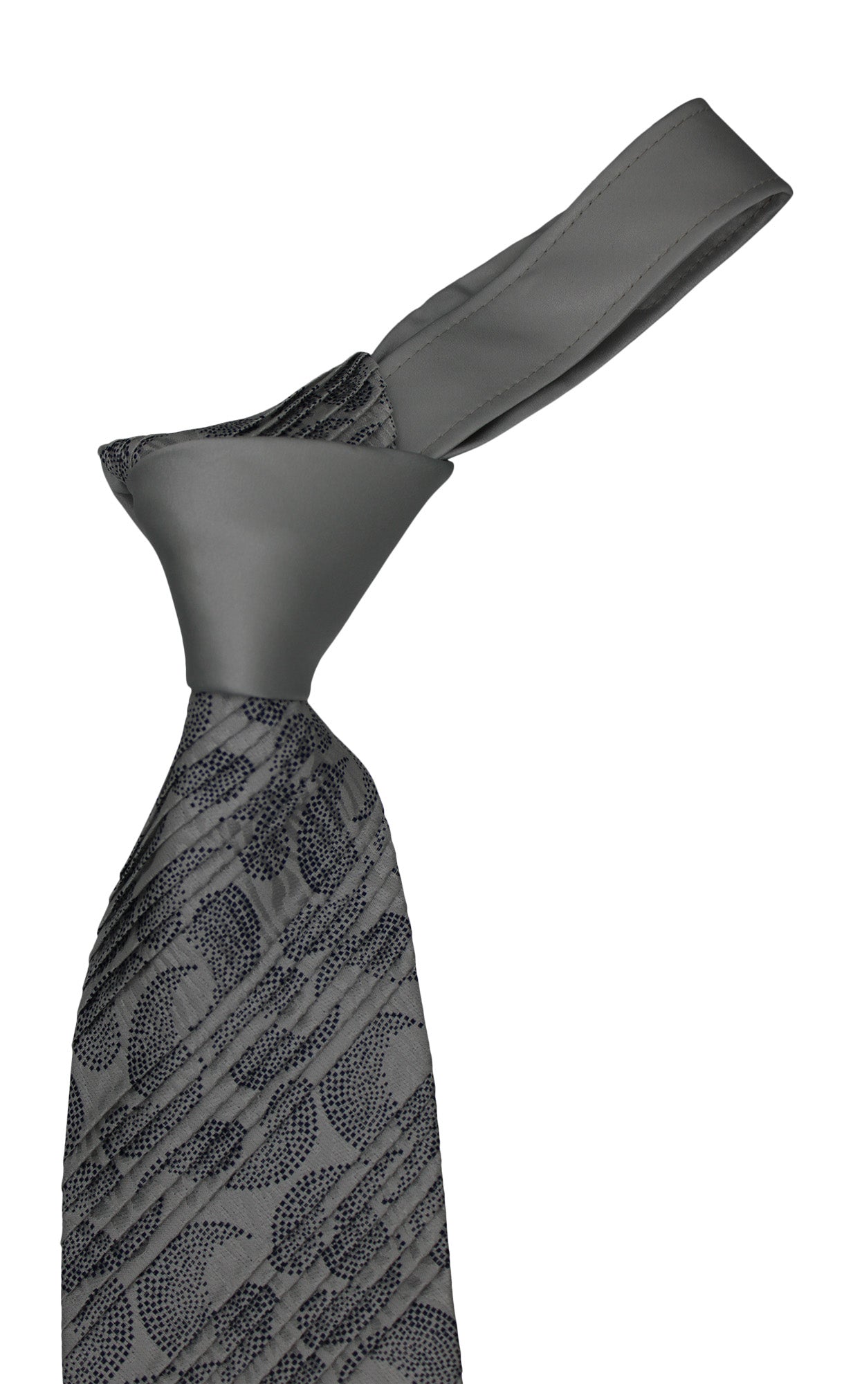 Italo Ferrett Gray Paisley Pleated Tie