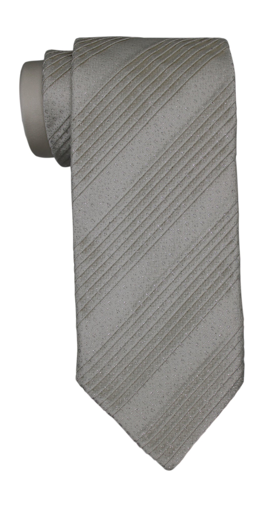 Italo Ferretti White Two Toned Pleated Tie