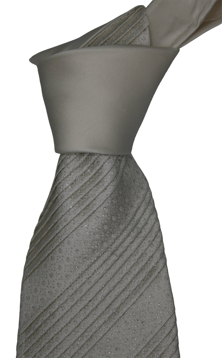 Italo Ferretti White Two Toned Pleated Tie