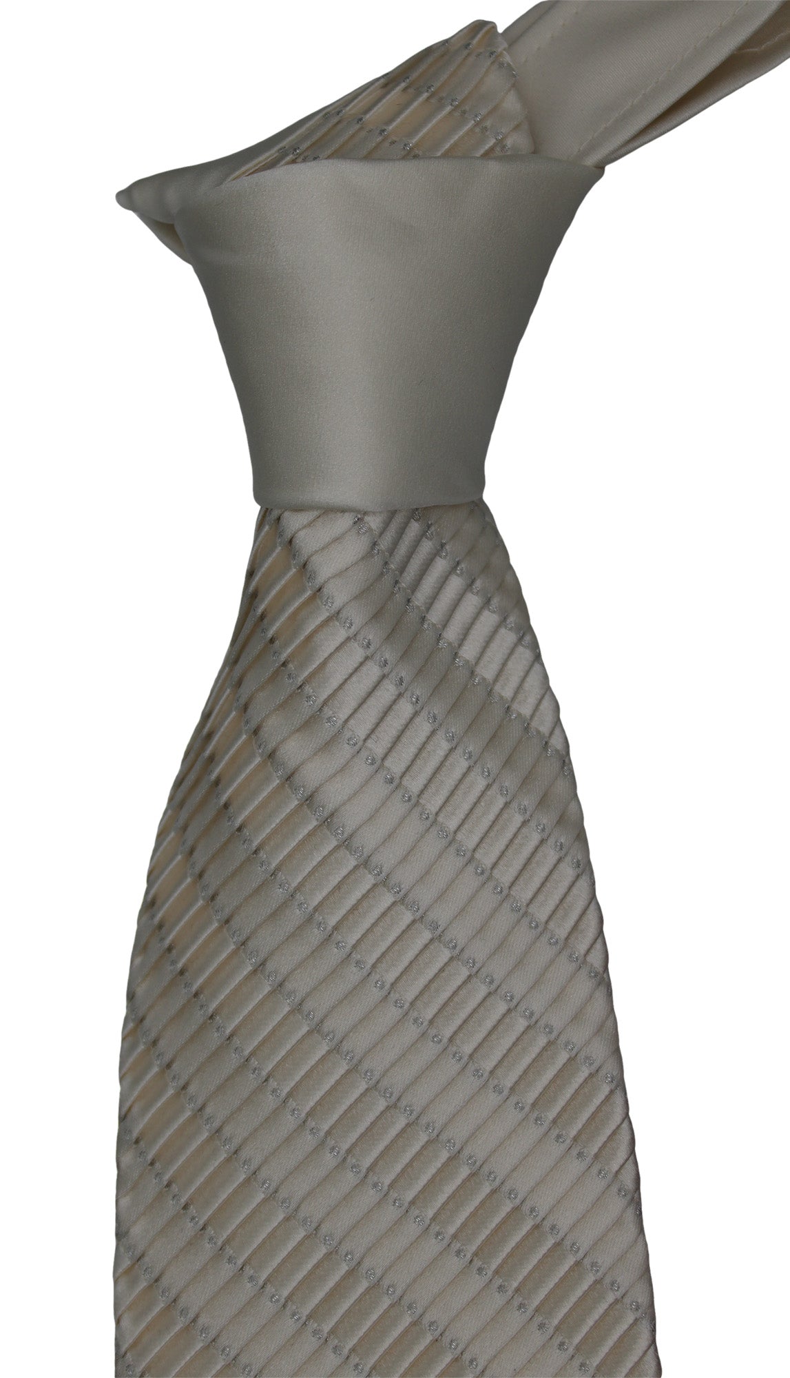 Italo Ferretti White Geometric Two Toned Pleated Tie