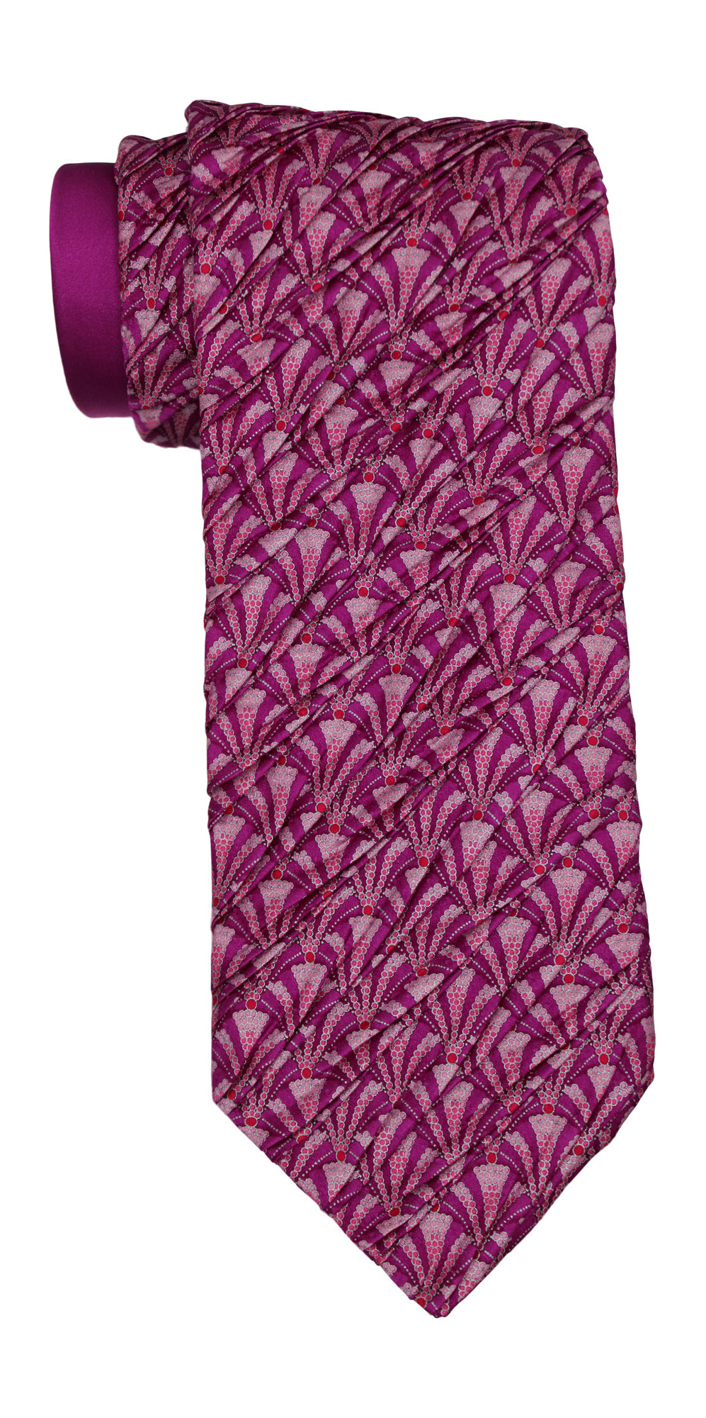 Italo Ferretti  Pink Two Toned Geometric Pleated Tie