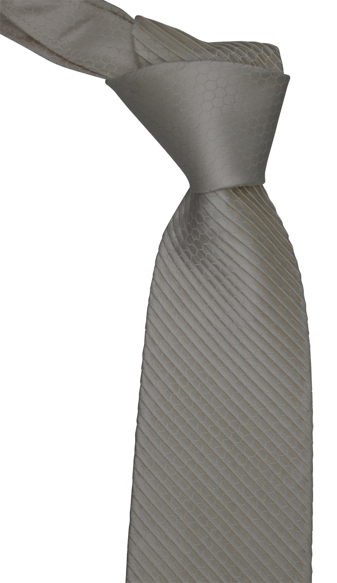Italo Ferretti White Two Toned Geometreic Pleated Tie