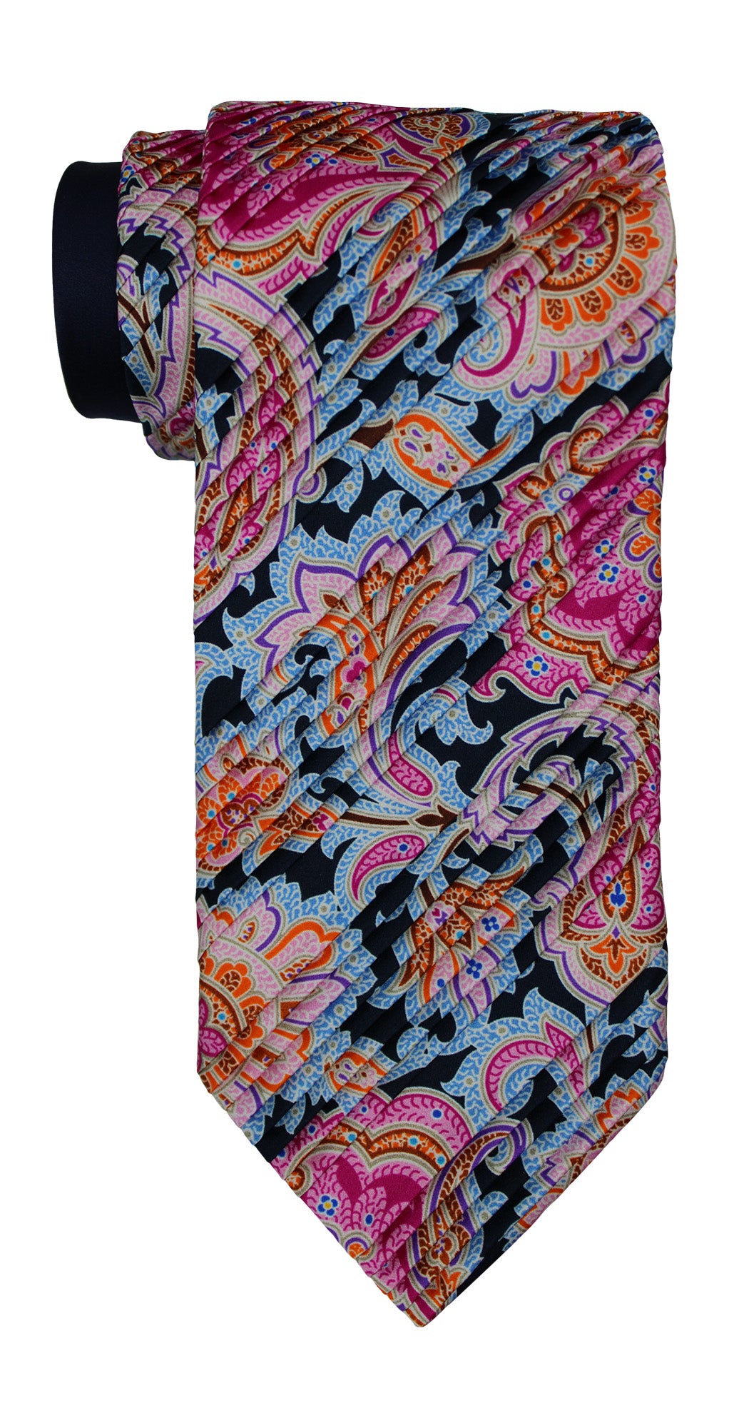 Italo Ferretti Satin Multicolored Two Toned Pleated Tie