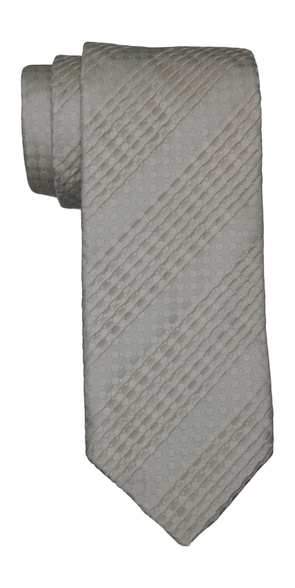 Italo Ferretti White Geometric Pleated Tie
