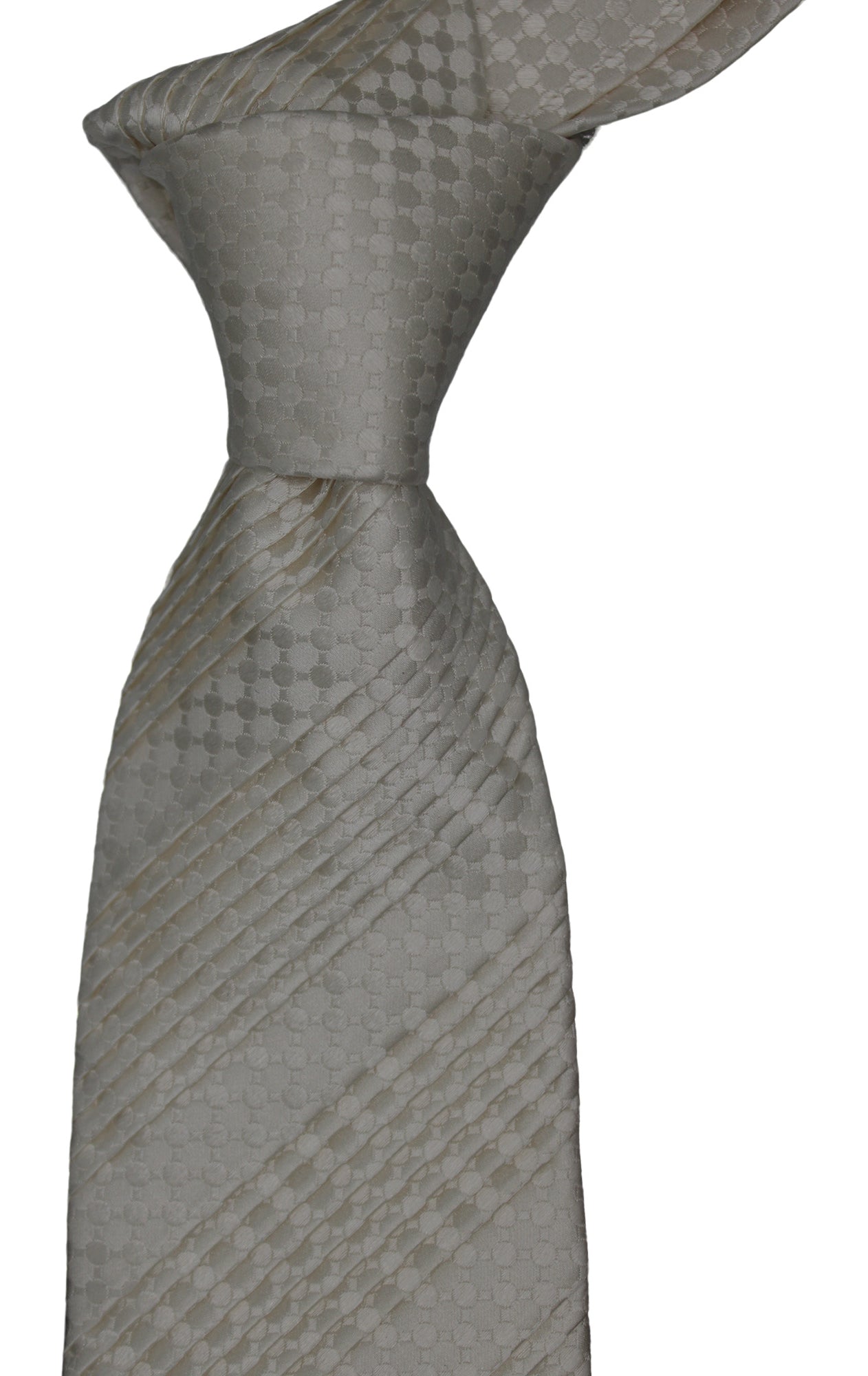 Italo Ferretti White Geometric Pleated Tie