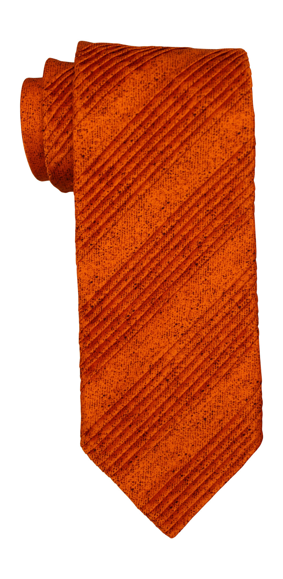 Italo Ferretti Satin Complex Orange Pleated Tie