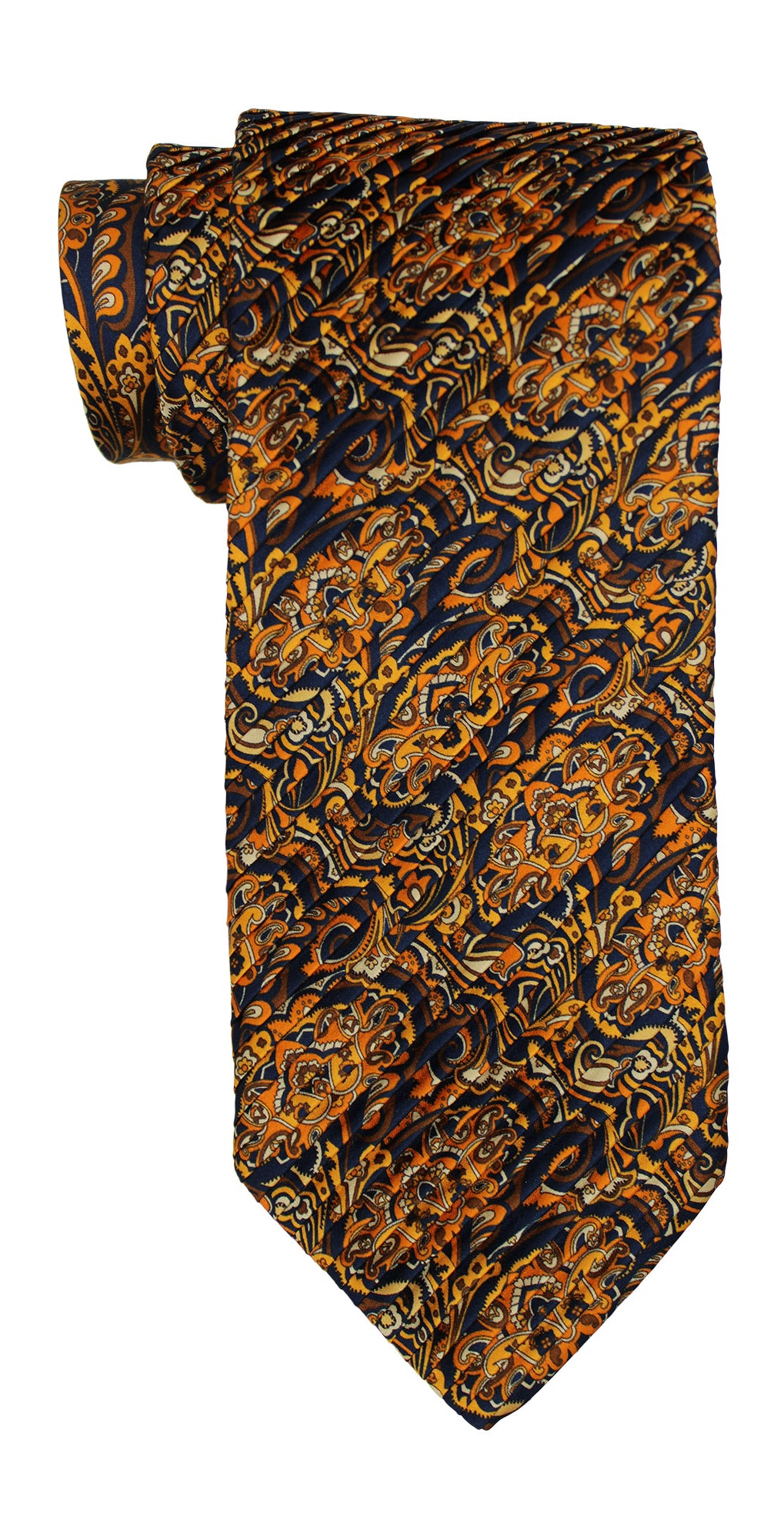 Italo Ferretti Satin Multicolored Paisley Pleated Tie