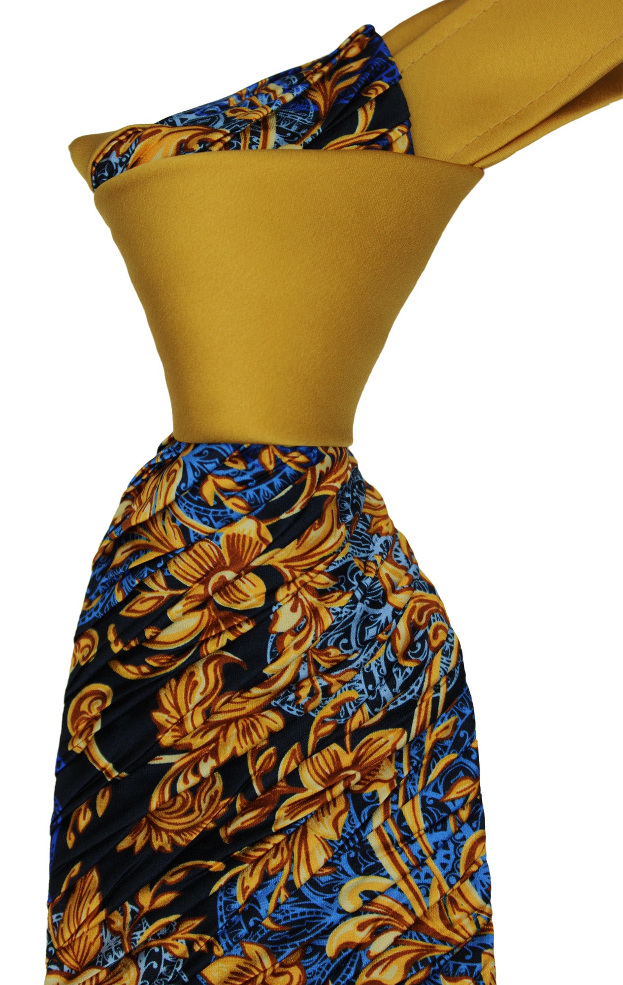 Italo Ferretti Satin Multicolored Two Toned Paisley Pleated Tie