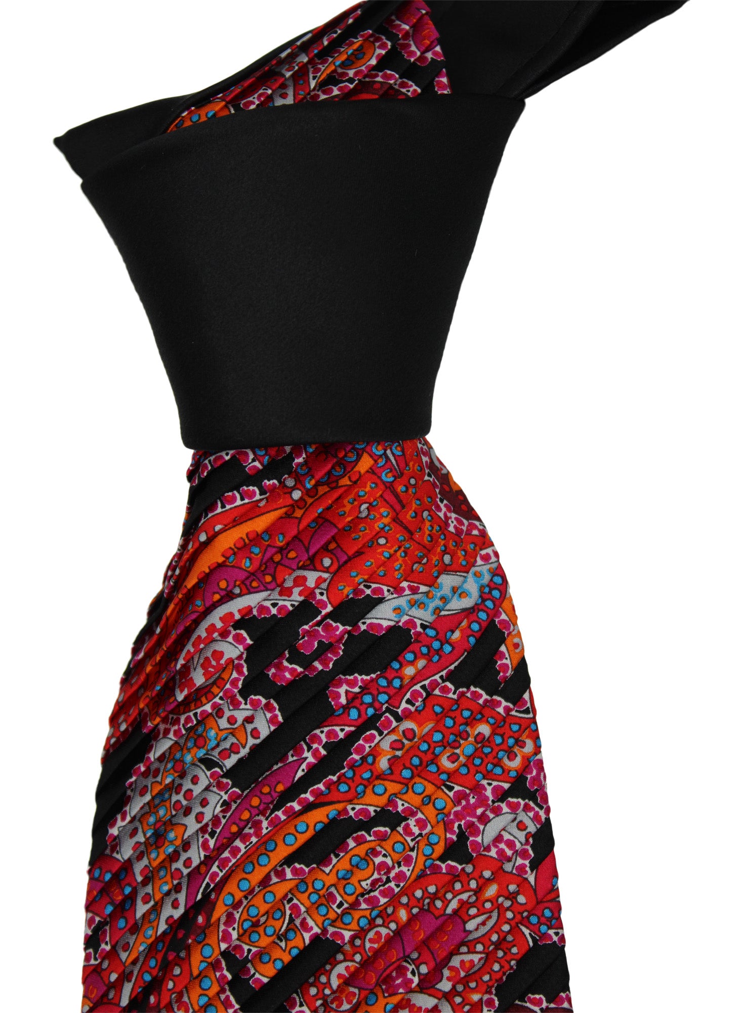 Italo Ferretti Multicolored Two Toned Paisley Pleated Tie