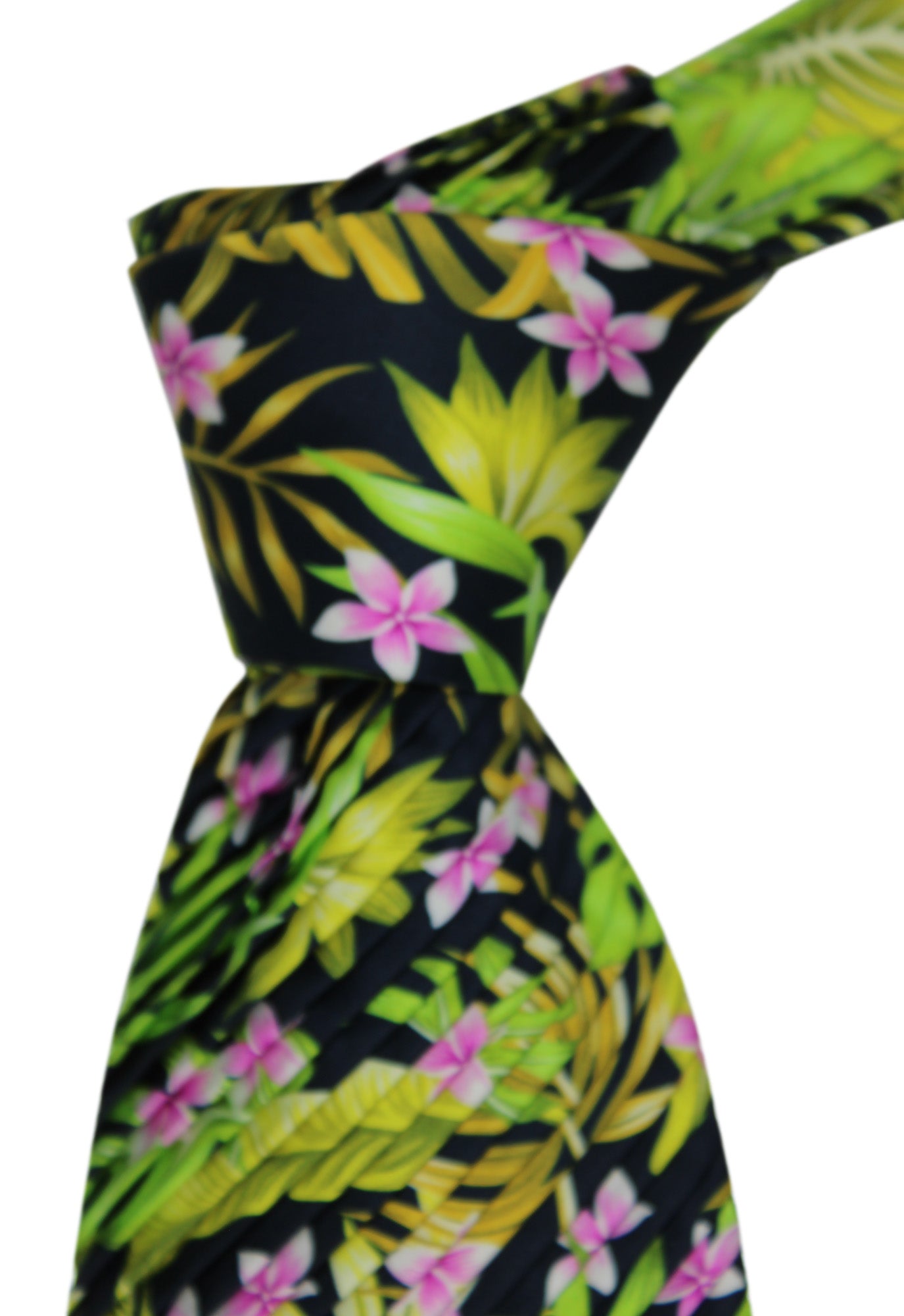 Italo Ferretti Satin Foliage  Pleated Tie