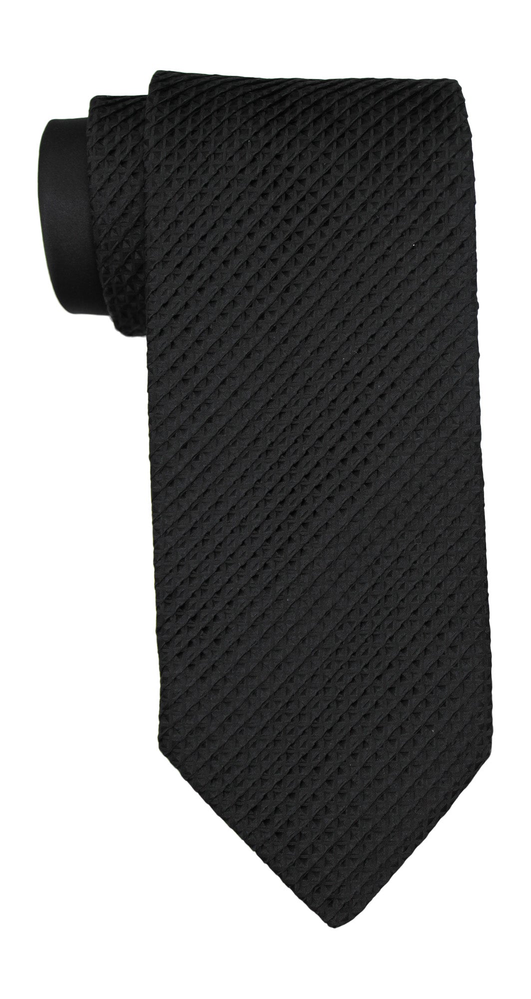 Italo Ferretti Black Two Toned Pleated Tie