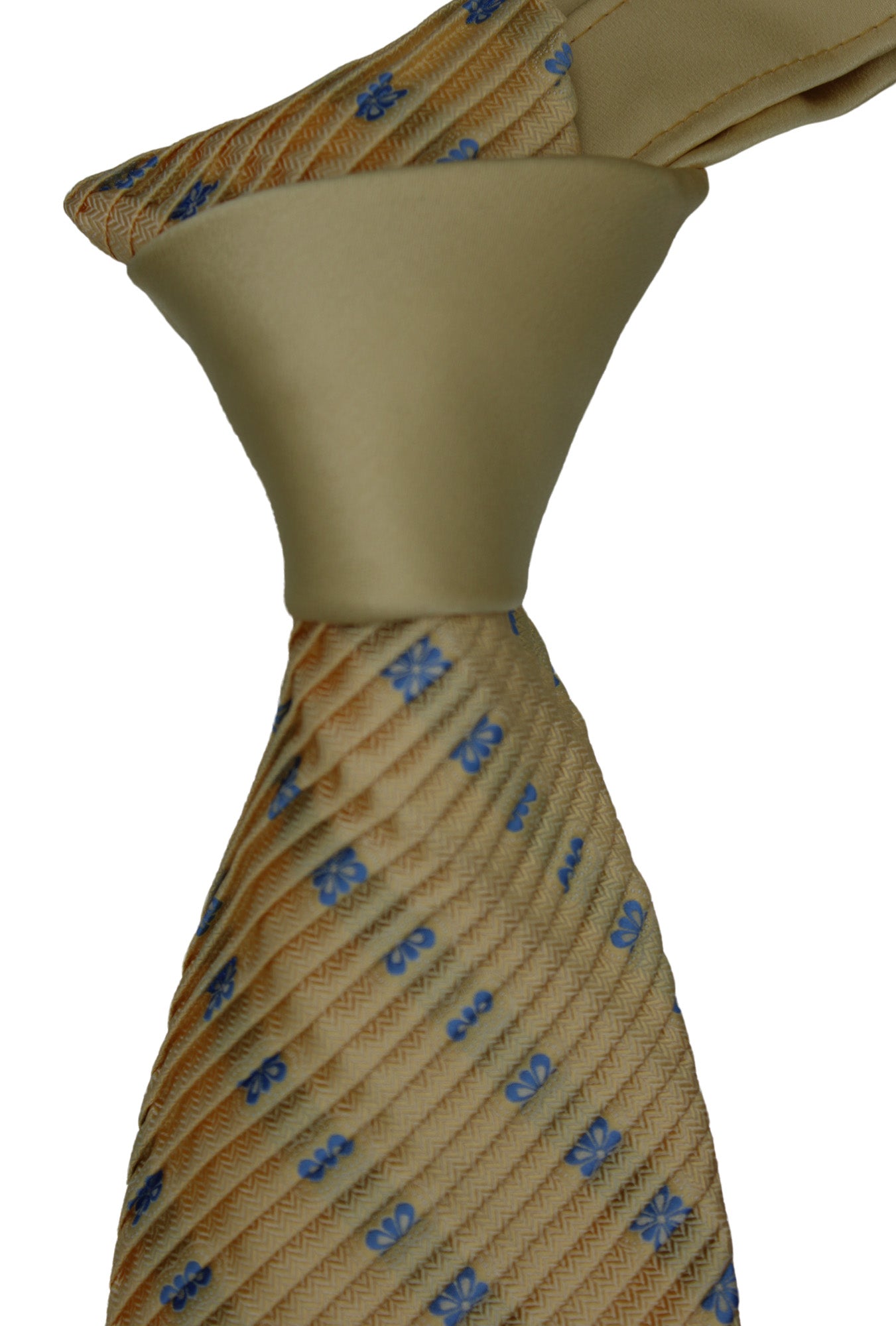 Italo Ferretti Yellow Two Toned Geometric Pleated Tie