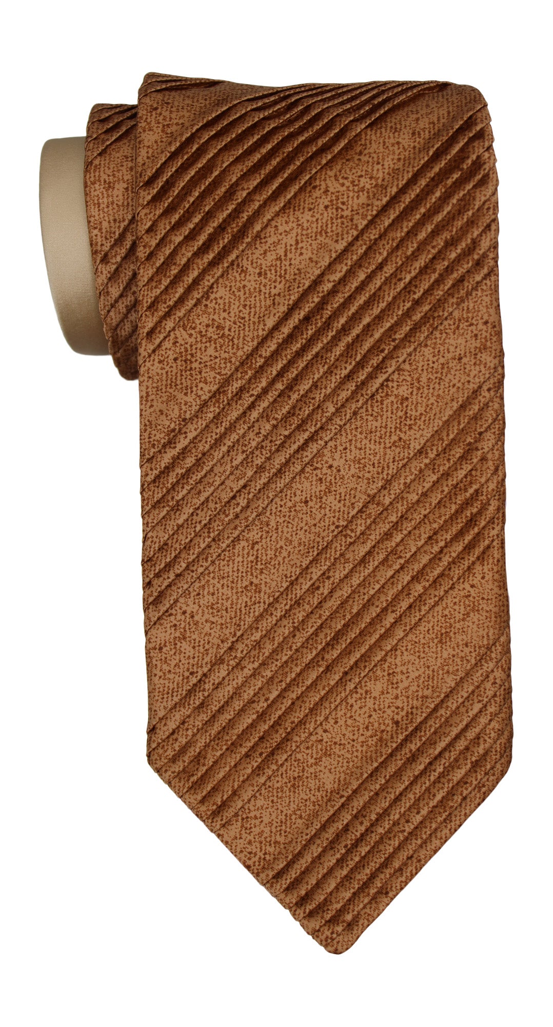 Italo Ferretti Cream Brown Two Toned  Pleated Tie