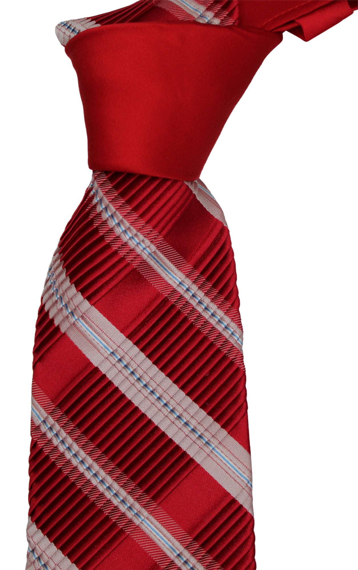 Italo Ferretti Red Striped Pleated Tie