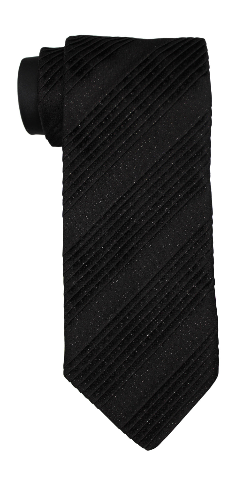 Italo Ferretti Black Pleated Tie