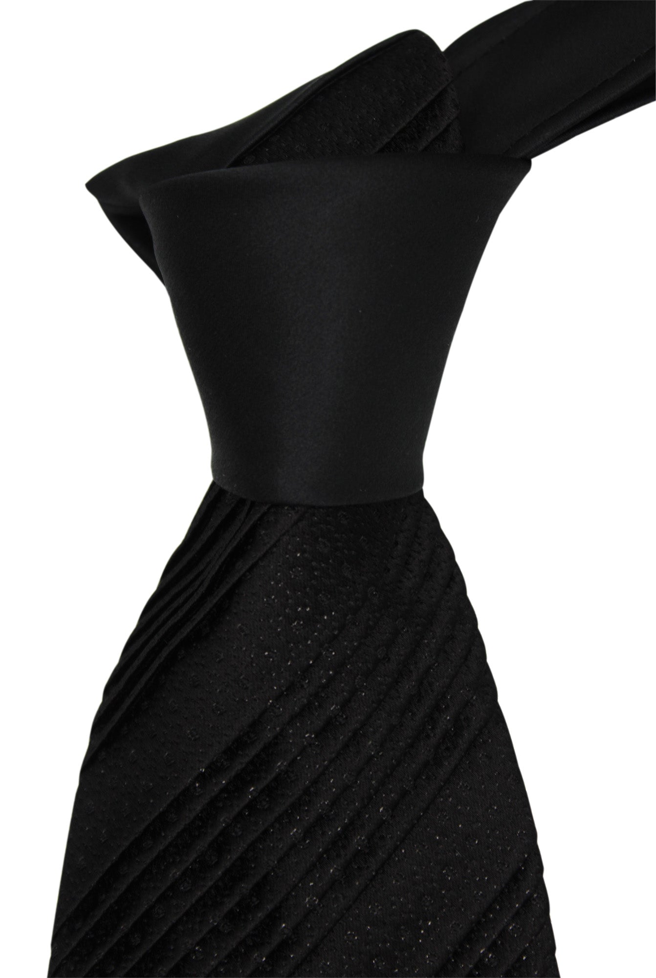 Italo Ferretti Black Pleated Tie