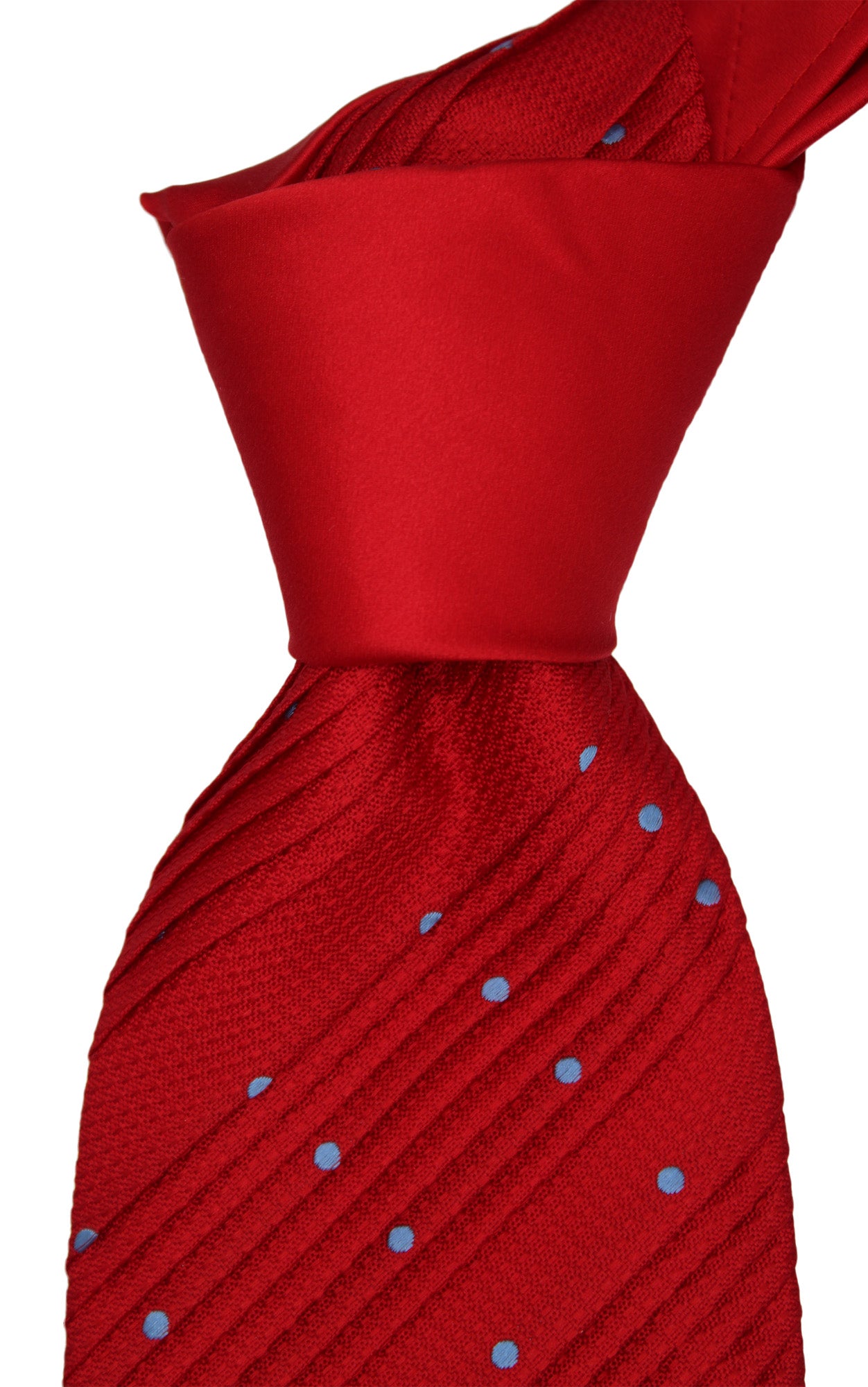 Italo Ferretti Satin Red Polka dots Two Toned Pleated Tie